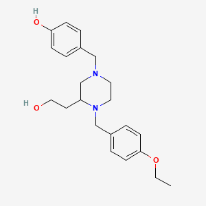 4-{[4-(4-ethoxybenzyl)-3-(2-hydroxyethyl)-1-piperazinyl]methyl}phenol