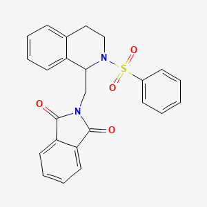 molecular formula C24H20N2O4S B3994648 2-{[2-(BENZENESULFONYL)-1,2,3,4-TETRAHYDROISOQUINOLIN-1-YL]METHYL}-2,3-DIHYDRO-1H-ISOINDOLE-1,3-DIONE 