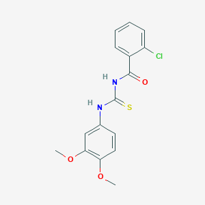 molecular formula C16H15ClN2O3S B399465 2-chloro-N-[(3,4-dimethoxyphenyl)carbamothioyl]benzamide 