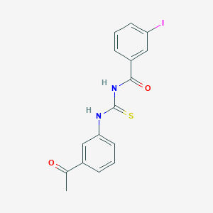 molecular formula C16H13IN2O2S B399466 N-[(3-acetylphenyl)carbamothioyl]-3-iodobenzamide 