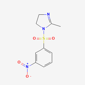 molecular formula C10H11N3O4S B3994671 2-Methyl-1-(3-nitrobenzenesulfonyl)-4,5-dihydro-1H-imidazole 