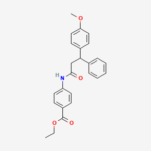 Ethyl 4-[[3-(4-methoxyphenyl)-3-phenylpropanoyl]amino]benzoate