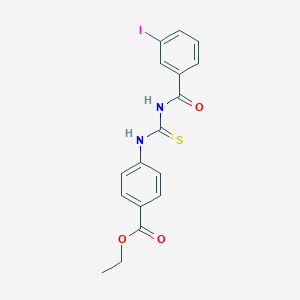 molecular formula C17H15IN2O3S B399469 Ethyl 4-({[(3-iodobenzoyl)amino]carbothioyl}amino)benzoate 