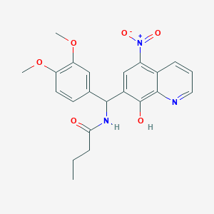 N-[(3,4-dimethoxyphenyl)(8-hydroxy-5-nitroquinolin-7-yl)methyl]butanamide