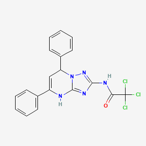 2,2,2-trichloro-N-(5,7-diphenyl-4,7-dihydro[1,2,4]triazolo[1,5-a]pyrimidin-2-yl)acetamide