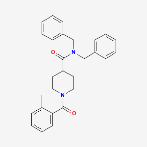 N,N-dibenzyl-1-(2-methylbenzoyl)piperidine-4-carboxamide