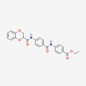 ethyl 4-({4-[(2,3-dihydro-1,4-benzodioxin-2-ylcarbonyl)amino]benzoyl}amino)benzoate