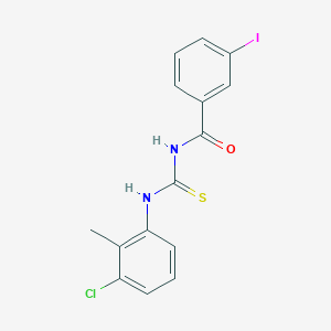 molecular formula C15H12ClIN2OS B399473 N-[(3-chloro-2-methylphenyl)carbamothioyl]-3-iodobenzamide 