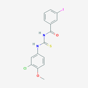 molecular formula C15H12ClIN2O2S B399475 N-[(3-chloro-4-methoxyphenyl)carbamothioyl]-3-iodobenzamide 