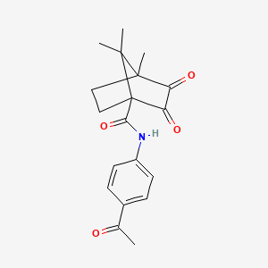 N-(4-acetylphenyl)-4,7,7-trimethyl-2,3-dioxobicyclo[2.2.1]heptane-1-carboxamide