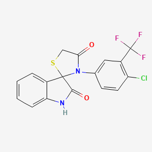 3-[4-chloro-3-(trifluoromethyl)phenyl]spiro[1,3-thiazolidine-2,3'-1H-indole]-2',4-dione