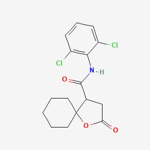 molecular formula C16H17Cl2NO3 B3994791 N-(2,6-dichlorophenyl)-2-oxo-1-oxaspiro[4.5]decane-4-carboxamide 