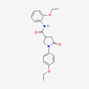 molecular formula C21H24N2O4 B3994802 N-(2-ethoxyphenyl)-1-(4-ethoxyphenyl)-5-oxopyrrolidine-3-carboxamide 