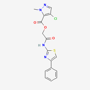 2-oxo-2-[(4-phenyl-1,3-thiazol-2-yl)amino]ethyl 4-chloro-1-methyl-1H-pyrazole-5-carboxylate