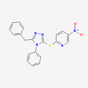 2-[(5-benzyl-4-phenyl-1,2,4-triazol-3-yl)sulfanyl]-5-nitropyridine