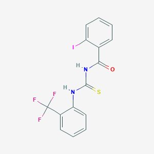 molecular formula C15H10F3IN2OS B399486 2-iodo-N-{[2-(trifluoromethyl)phenyl]carbamothioyl}benzamide 