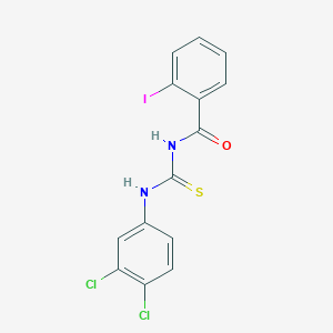 molecular formula C14H9Cl2IN2OS B399488 N-[(3,4-dichlorophenyl)carbamothioyl]-2-iodobenzamide 