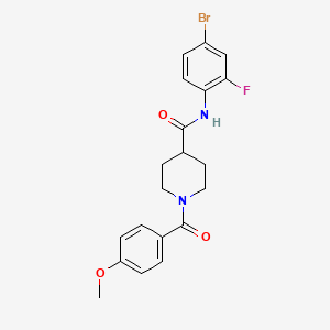 N-(4-bromo-2-fluorophenyl)-1-[(4-methoxyphenyl)carbonyl]piperidine-4-carboxamide