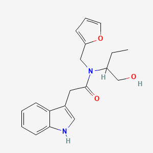 molecular formula C19H22N2O3 B3994909 N-(2-furylmethyl)-N-[1-(hydroxymethyl)propyl]-2-(1H-indol-3-yl)acetamide 