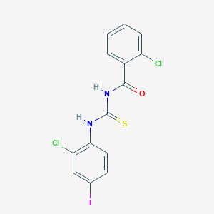molecular formula C14H9Cl2IN2OS B399494 2-chloro-N-[(2-chloro-4-iodophenyl)carbamothioyl]benzamide 