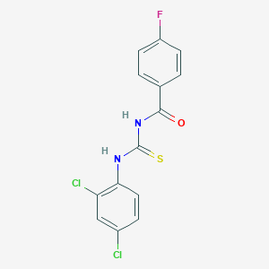 molecular formula C14H9Cl2FN2OS B399497 N-[(2,4-dichlorophenyl)carbamothioyl]-4-fluorobenzamide 