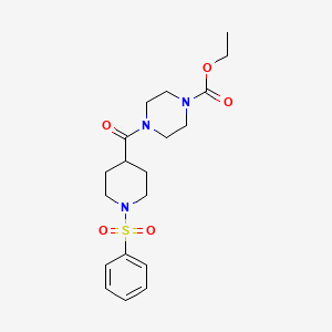 ethyl 4-{[1-(phenylsulfonyl)-4-piperidinyl]carbonyl}-1-piperazinecarboxylate