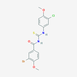 molecular formula C16H14BrClN2O3S B399503 3-bromo-N-[(3-chloro-4-methoxyphenyl)carbamothioyl]-4-methoxybenzamide 