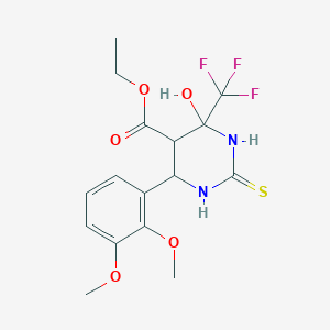 ethyl 6-(2,3-dimethoxyphenyl)-4-hydroxy-2-thioxo-4-(trifluoromethyl)hexahydro-5-pyrimidinecarboxylate