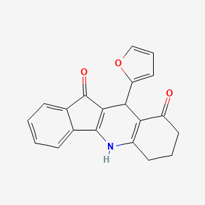 10-(FURAN-2-YL)-5H,6H,7H,8H,9H,10H,11H-INDENO[1,2-B]QUINOLINE-9,11-DIONE