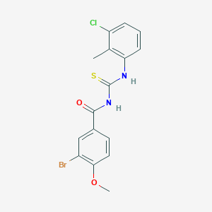 molecular formula C16H14BrClN2O2S B399506 3-bromo-N-[(3-chloro-2-methylphenyl)carbamothioyl]-4-methoxybenzamide 