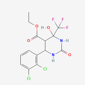 ethyl 6-(2,3-dichlorophenyl)-4-hydroxy-2-oxo-4-(trifluoromethyl)hexahydro-5-pyrimidinecarboxylate