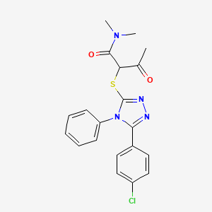 2-{[5-(4-chlorophenyl)-4-phenyl-4H-1,2,4-triazol-3-yl]sulfanyl}-N,N-dimethyl-3-oxobutanamide