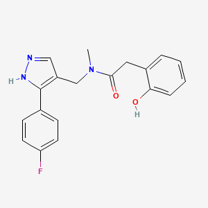 N-{[5-(4-fluorophenyl)-1H-pyrazol-4-yl]methyl}-2-(2-hydroxyphenyl)-N-methylacetamide