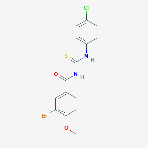 molecular formula C15H12BrClN2O2S B399509 3-bromo-N-[(4-chlorophenyl)carbamothioyl]-4-methoxybenzamide 