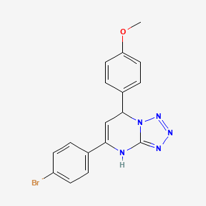 molecular formula C17H14BrN5O B3995099 5-(4-BROMOPHENYL)-7-(4-METHOXYPHENYL)-4H,7H-[1,2,3,4]TETRAZOLO[1,5-A]PYRIMIDINE 