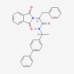 molecular formula C31H26N2O3 B3995106 N-[1-(4-biphenylyl)ethyl]-2-(1,3-dioxo-1,3-dihydro-2H-isoindol-2-yl)-3-phenylpropanamide 