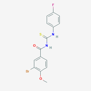 molecular formula C15H12BrFN2O2S B399511 3-bromo-N-[(4-fluorophenyl)carbamothioyl]-4-methoxybenzamide 