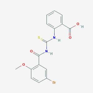 molecular formula C16H13BrN2O4S B3995111 2-({[(5-Bromo-2-methoxyphenyl)carbonyl]carbamothioyl}amino)benzoic acid 