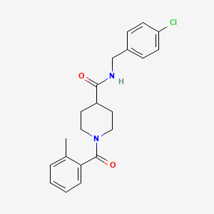 molecular formula C21H23ClN2O2 B3995116 N-(4-chlorobenzyl)-1-(2-methylbenzoyl)-4-piperidinecarboxamide 