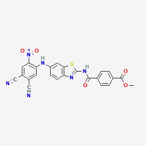 METHYL 4-({[6-(4,5-DICYANO-2-NITROANILINO)-1,3-BENZOTHIAZOL-2-YL]AMINO}CARBONYL)BENZOATE