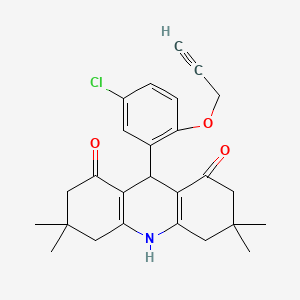 molecular formula C26H28ClNO3 B3995128 9-[5-chloro-2-(2-propyn-1-yloxy)phenyl]-3,3,6,6-tetramethyl-3,4,6,7,9,10-hexahydro-1,8(2H,5H)-acridinedione 