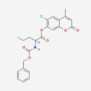 molecular formula C23H22ClNO6 B3995146 6-chloro-4-methyl-2-oxo-2H-chromen-7-yl N-[(benzyloxy)carbonyl]norvalinate 