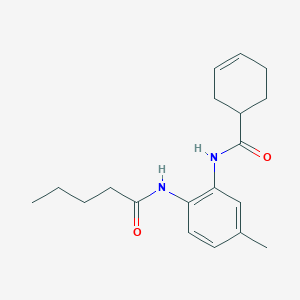 molecular formula C19H26N2O2 B3995156 N-[5-methyl-2-(pentanoylamino)phenyl]cyclohex-3-ene-1-carboxamide 