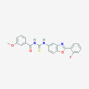 molecular formula C22H16FN3O3S B399516 N-[[2-(2-fluorophenyl)-1,3-benzoxazol-5-yl]carbamothioyl]-3-methoxybenzamide CAS No. 428469-87-8