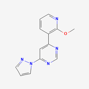 molecular formula C13H11N5O B3995165 4-(2-methoxypyridin-3-yl)-6-(1H-pyrazol-1-yl)pyrimidine 