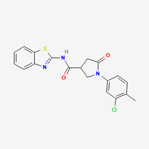 N-(1,3-benzothiazol-2-yl)-1-(3-chloro-4-methylphenyl)-5-oxopyrrolidine-3-carboxamide