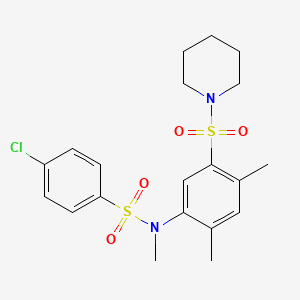 4-chloro-N-[2,4-dimethyl-5-(1-piperidinylsulfonyl)phenyl]-N-methylbenzenesulfonamide