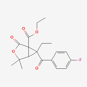 ethyl 6-ethyl-6-(4-fluorobenzoyl)-4,4-dimethyl-2-oxo-3-oxabicyclo[3.1.0]hexane-1-carboxylate