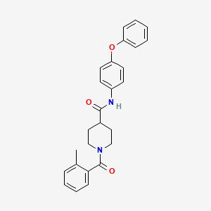 1-[(2-methylphenyl)carbonyl]-N-(4-phenoxyphenyl)piperidine-4-carboxamide