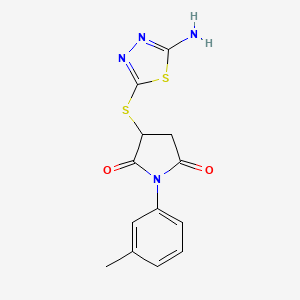 3-[(5-Amino-1,3,4-thiadiazol-2-yl)sulfanyl]-1-(3-methylphenyl)pyrrolidine-2,5-dione